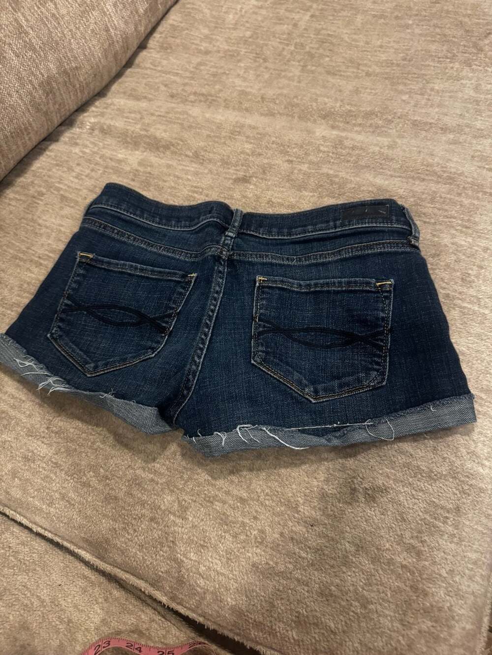 Abercrombie & Fitch Denim Shorts Low Rise Dark Wash